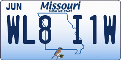 MO license plate WL8I1W