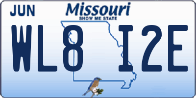 MO license plate WL8I2E