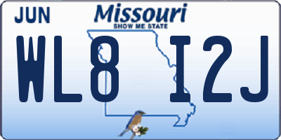 MO license plate WL8I2J
