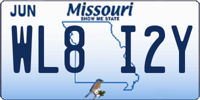 MO license plate WL8I2Y