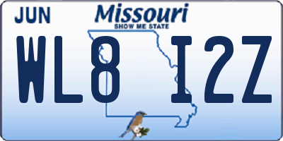 MO license plate WL8I2Z