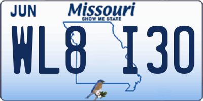 MO license plate WL8I3O