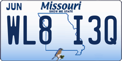 MO license plate WL8I3Q