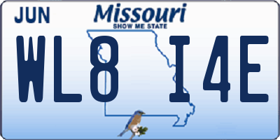 MO license plate WL8I4E
