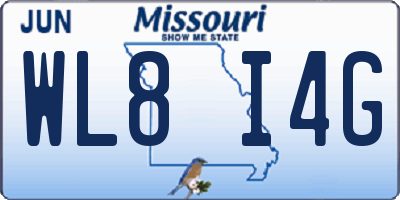 MO license plate WL8I4G