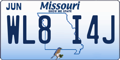 MO license plate WL8I4J