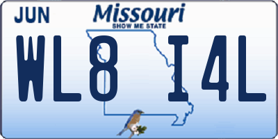 MO license plate WL8I4L