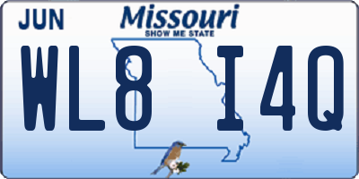 MO license plate WL8I4Q