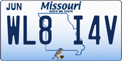 MO license plate WL8I4V