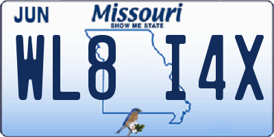 MO license plate WL8I4X