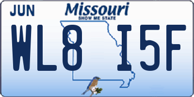 MO license plate WL8I5F