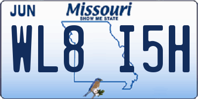 MO license plate WL8I5H