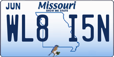 MO license plate WL8I5N