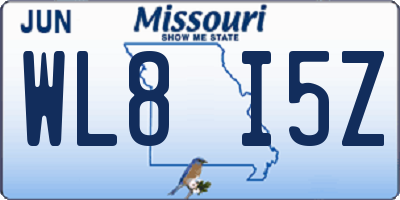 MO license plate WL8I5Z