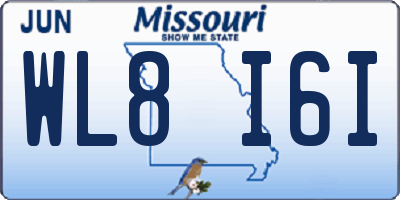 MO license plate WL8I6I