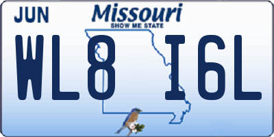 MO license plate WL8I6L