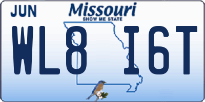 MO license plate WL8I6T