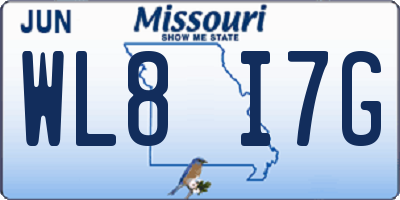 MO license plate WL8I7G