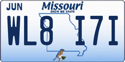 MO license plate WL8I7I