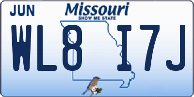 MO license plate WL8I7J