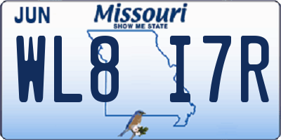 MO license plate WL8I7R
