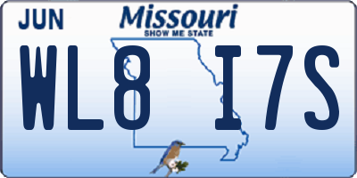 MO license plate WL8I7S