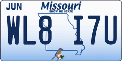 MO license plate WL8I7U