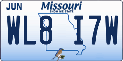 MO license plate WL8I7W