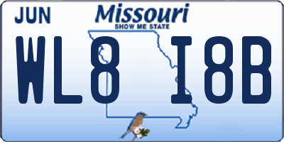 MO license plate WL8I8B