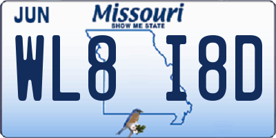 MO license plate WL8I8D