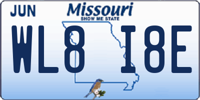 MO license plate WL8I8E