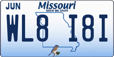 MO license plate WL8I8I