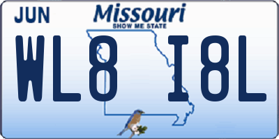 MO license plate WL8I8L