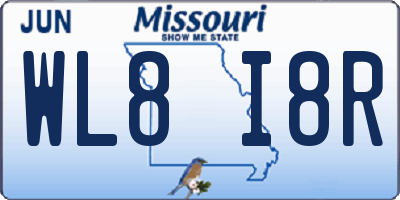 MO license plate WL8I8R