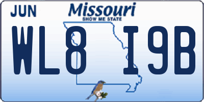 MO license plate WL8I9B