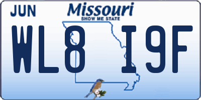 MO license plate WL8I9F