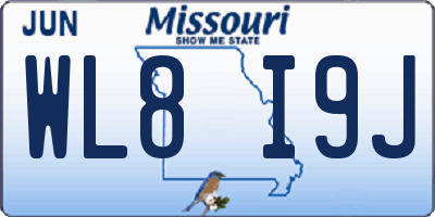 MO license plate WL8I9J