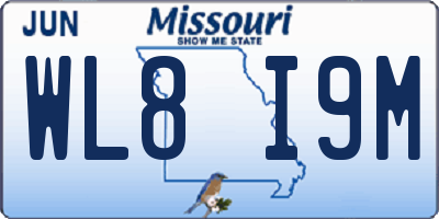 MO license plate WL8I9M