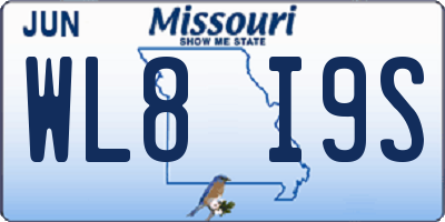 MO license plate WL8I9S