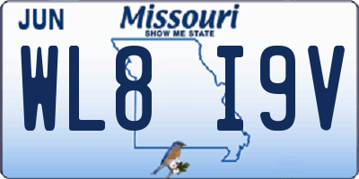 MO license plate WL8I9V