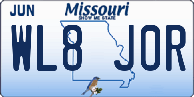 MO license plate WL8J0R