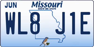 MO license plate WL8J1E