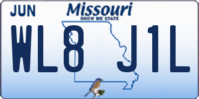 MO license plate WL8J1L
