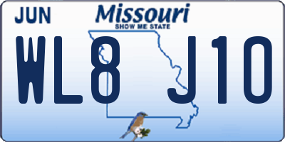 MO license plate WL8J1O