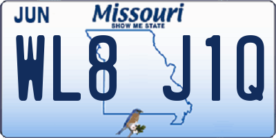 MO license plate WL8J1Q