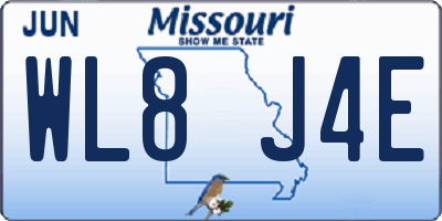MO license plate WL8J4E