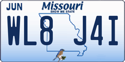 MO license plate WL8J4I