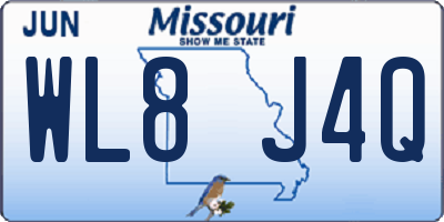 MO license plate WL8J4Q