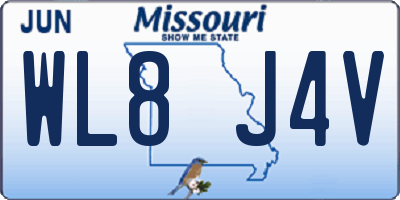MO license plate WL8J4V
