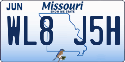 MO license plate WL8J5H